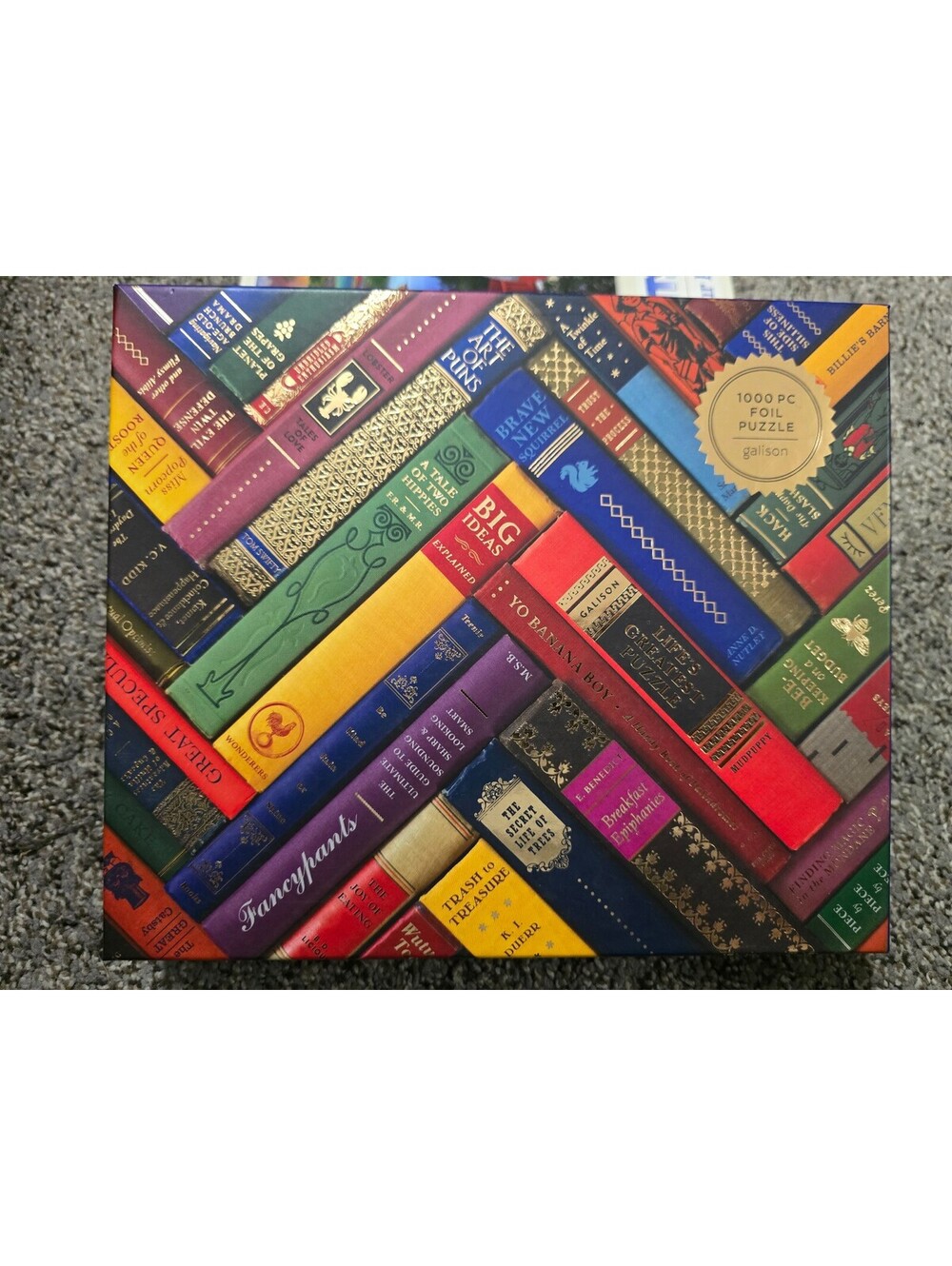 Galison Vintage Library 1000 Piece Foil Puzzle